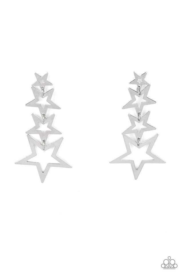 ​Superstar Crescendo - Silver - Paparazzi Earring Image