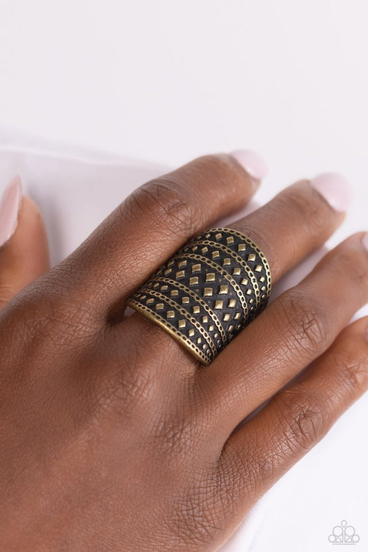 Diamondback Bravado - Brass - Paparazzi Ring Image