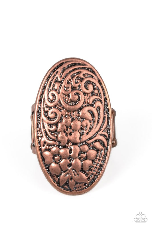 Floral Fortress - Copper - Paparazzi Ring Image