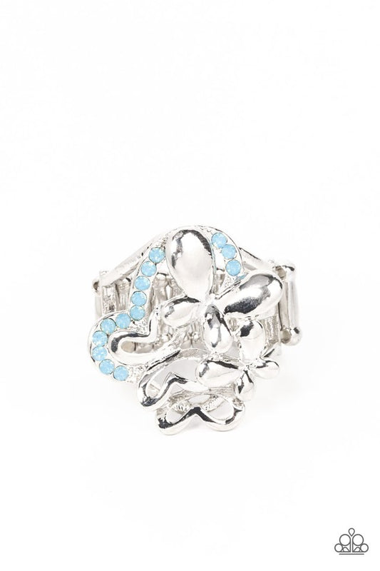 Fluttering Flashback - Blue - Paparazzi Ring Image
