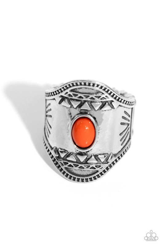 Panoramic Pyramids - Orange - Paparazzi Ring Image