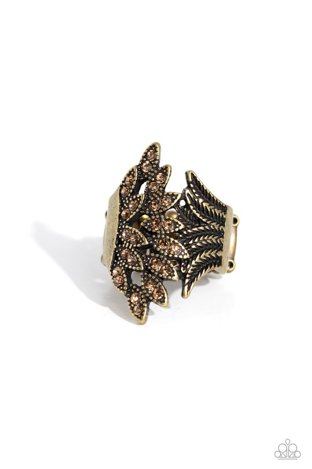 Fearlessly Feathered - Brass - Paparazzi Ring Image