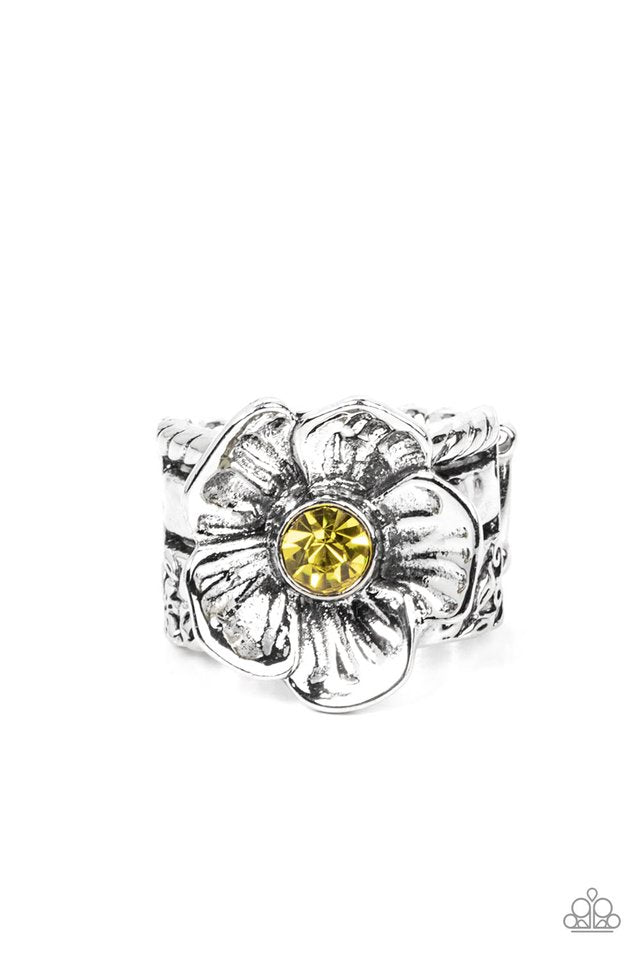 Prismatically Petunia - Yellow - Paparazzi Ring Image