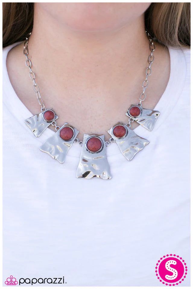 Paparazzi Necklace ~ Cougar - Red