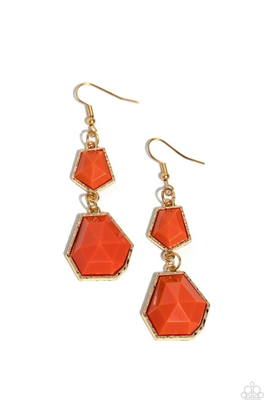 Rio Relic - Orange - Paparazzi Earring Image