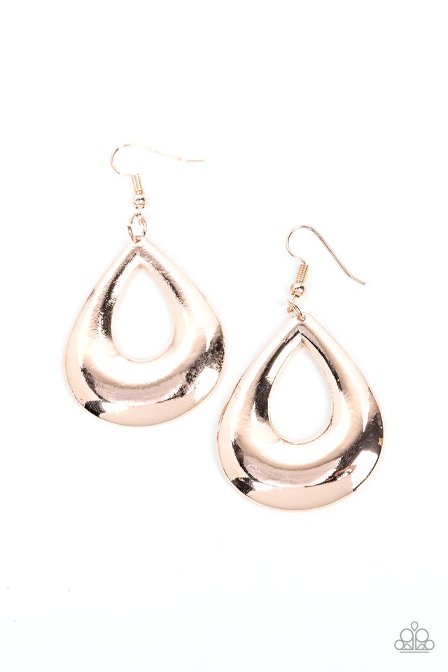Laid-Back Leisure - Rose Gold - Paparazzi Earring Image