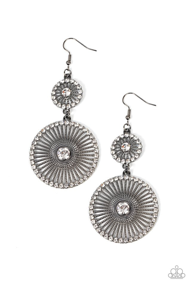 Bring Down the WHEELHOUSE - Black - Paparazzi Earring Image
