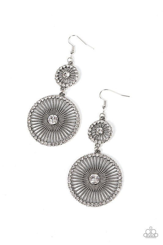 Bring Down the WHEELHOUSE - White - Paparazzi Earring Image