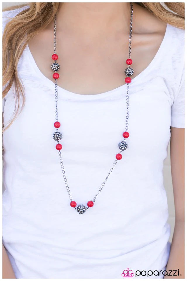 Paparazzi Necklace ~ The Rocker - Red