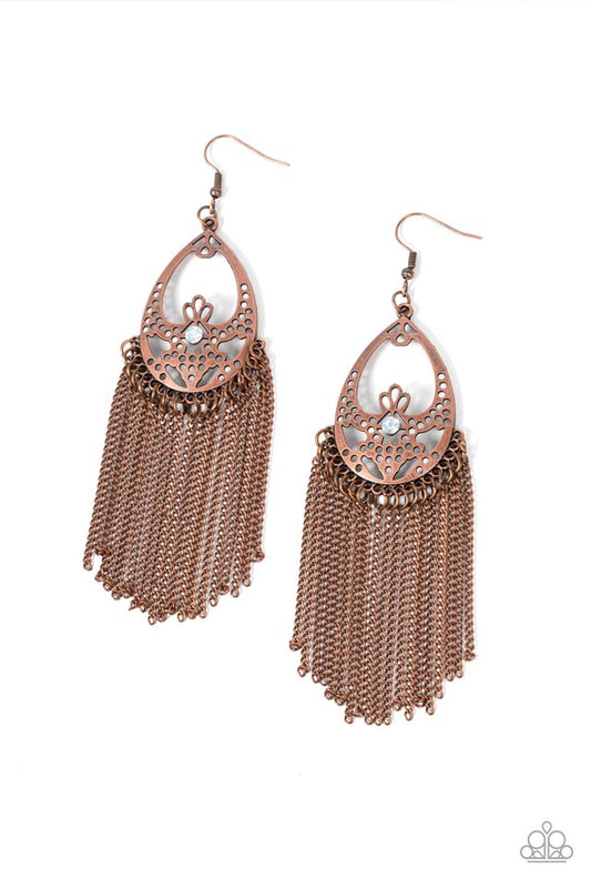 Castle Cottage - Copper - Paparazzi Earring Image