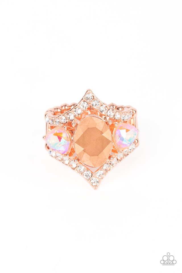 Bow Down to Dazzle - Copper - Paparazzi Ring Image