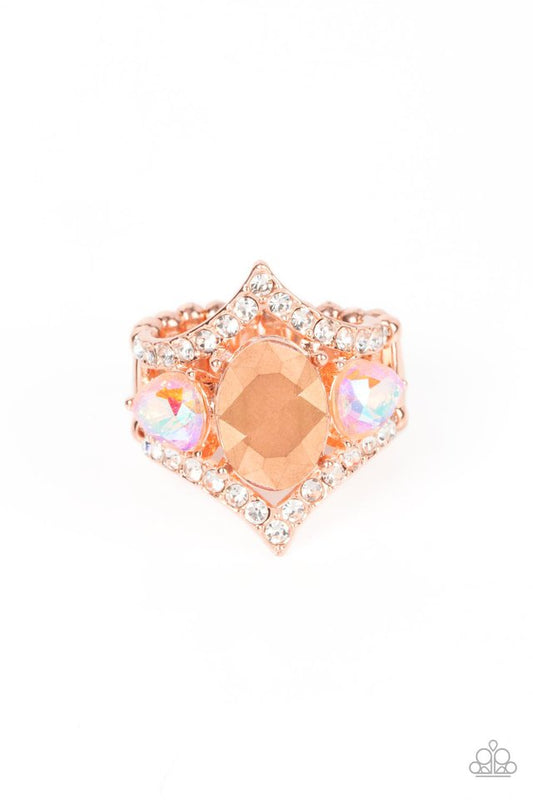 Bow Down to Dazzle - Copper - Paparazzi Ring Image