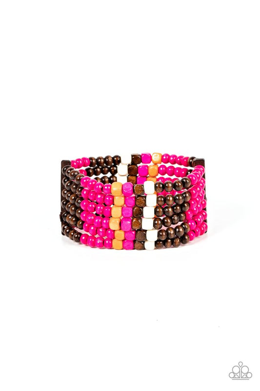 Dive into Maldives - Pink - Paparazzi Bracelet Image