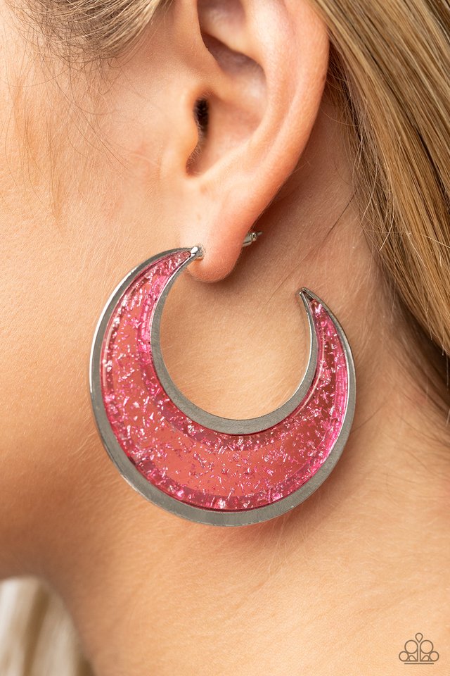Paparazzi Earring ~ Charismatically Curvy - Pink – Paparazzi