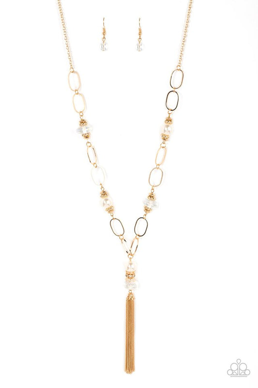 Taken with Tassels - Gold - Paparazzi Necklace Image