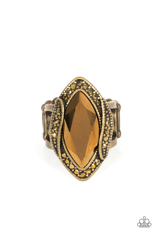 Let Me Take a REIGN Check - Brass - Paparazzi Ring Image