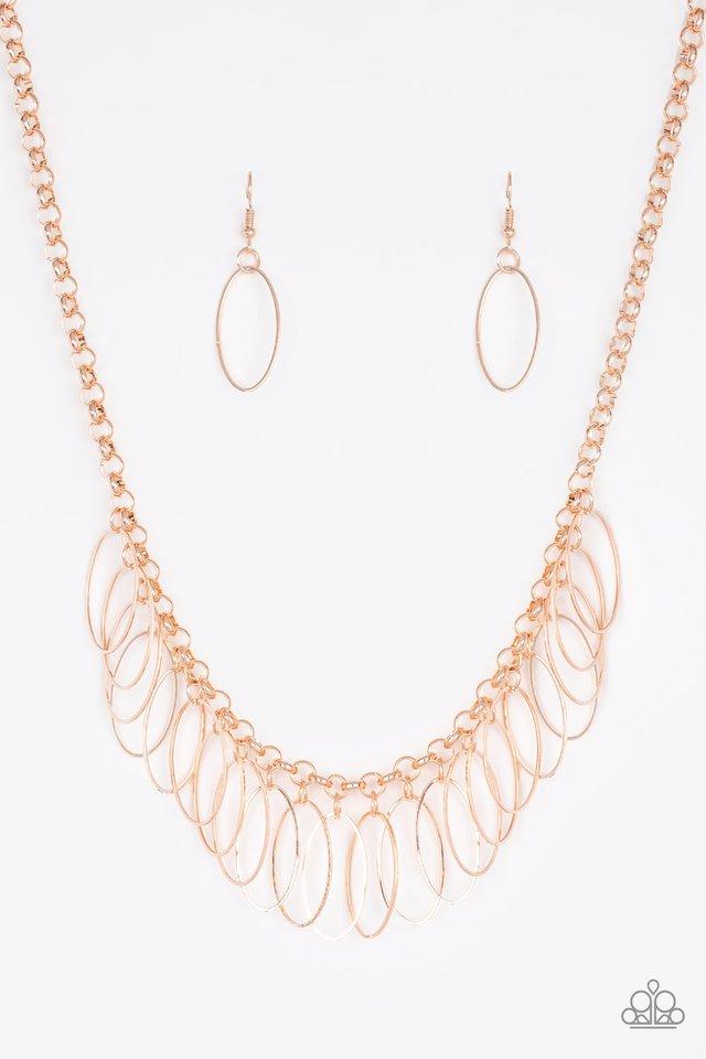 Paparazzi Necklace ~ Fringe Finale - Rose Gold