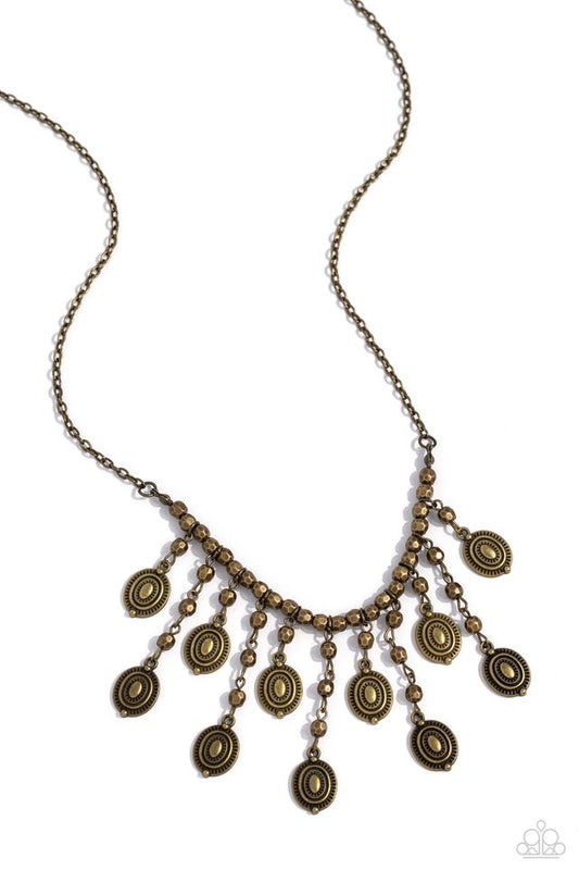 Leave it in the PASTURE - Brass - Paparazzi Necklace Image
