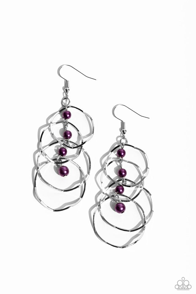 Pearl Palooza - Purple - Paparazzi Earring Image