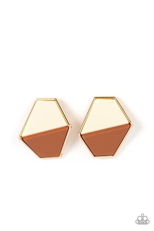 Generically Geometric - Brown - Paparazzi Earring Image