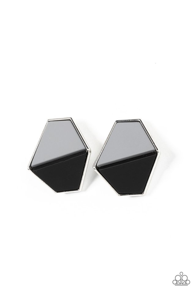 Generically Geometric - Black - Paparazzi Earring Image