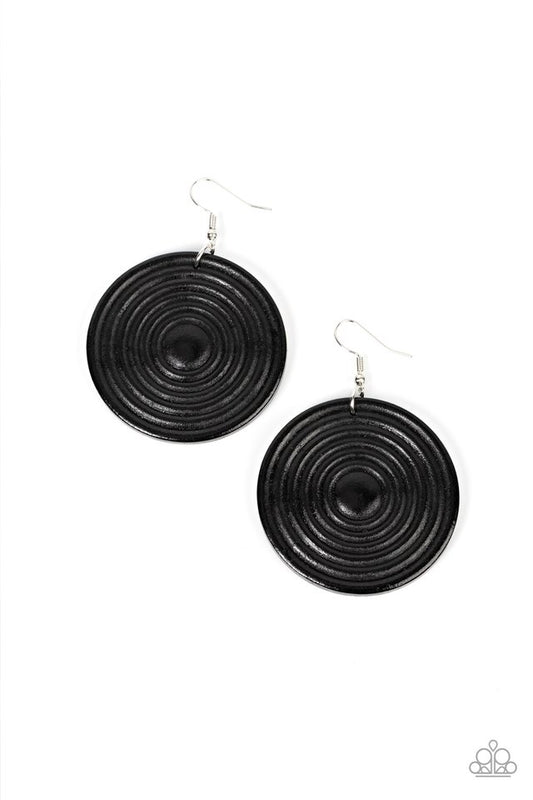 Caribbean Cymbal - Black - Paparazzi Earring Image