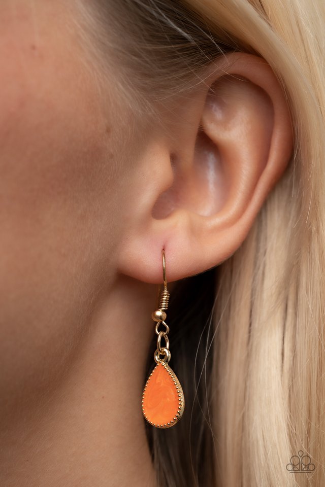 Golden Glimmer - Orange - Paparazzi Necklace Image