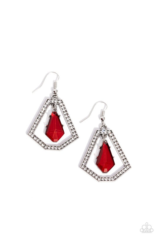 Poshly Photogenic - Red - Paparazzi Earring Image