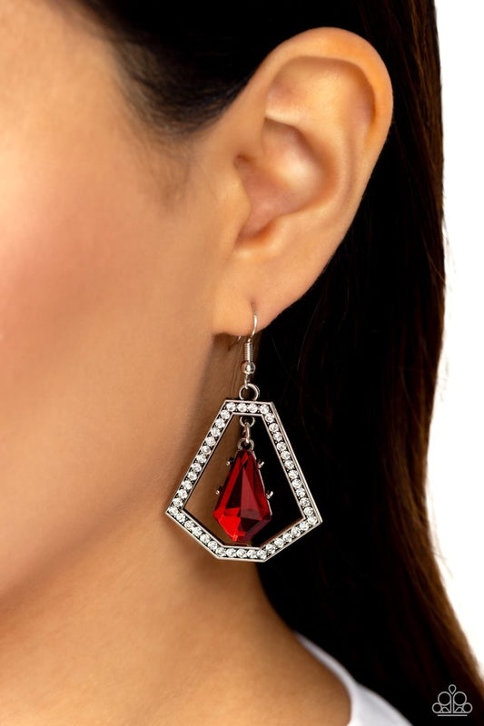 Poshly Photogenic - Red - Paparazzi Earring Image