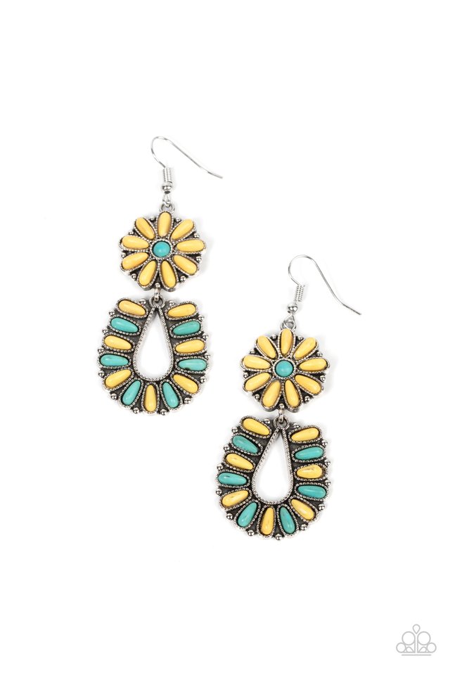 Badlands Eden - Yellow - Paparazzi Earring Image