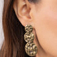 Triple Threat Texture - Brass - Paparazzi Earring Image