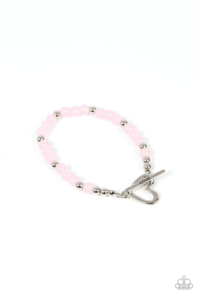 Bella Cable Heart Lock Bracelet | Trendzio, Pink