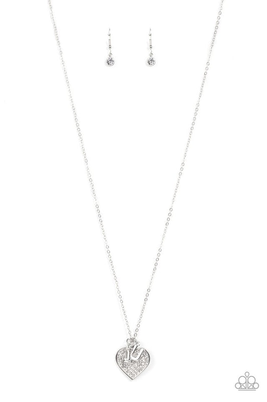 Letters of Love - White - Paparazzi Necklace Image