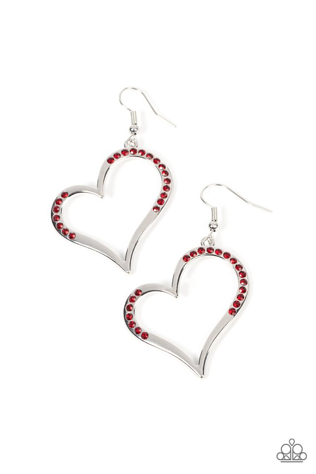 Tenderhearted Twinkle - Red - Paparazzi Earring Image