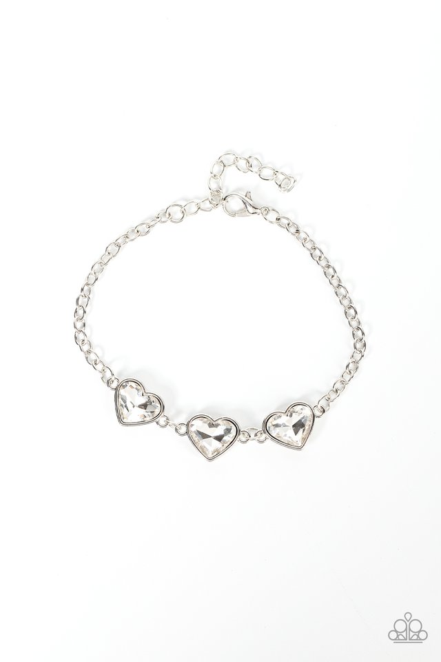 Little Heartbreaker - White - Paparazzi Bracelet Image