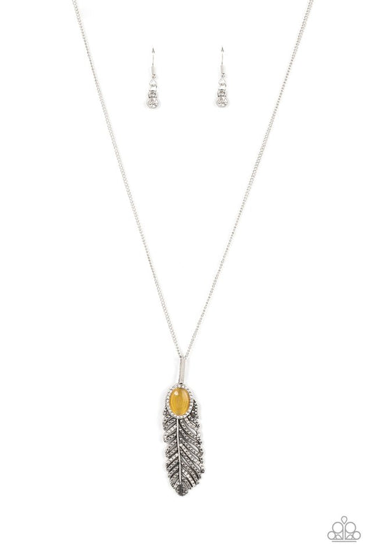 Pure QUILL-Power - Yellow - Paparazzi Necklace Image