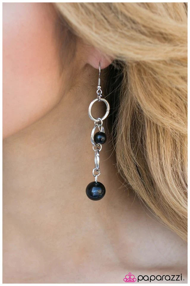Paparazzi Earring ~ Blast Off - Black
