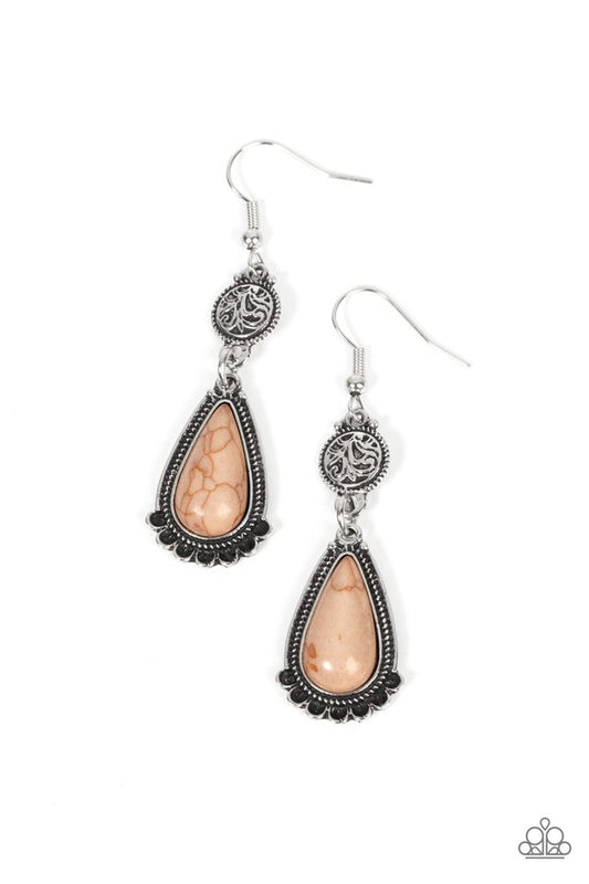 Montana Mountains - Brown - Paparazzi Earring Image