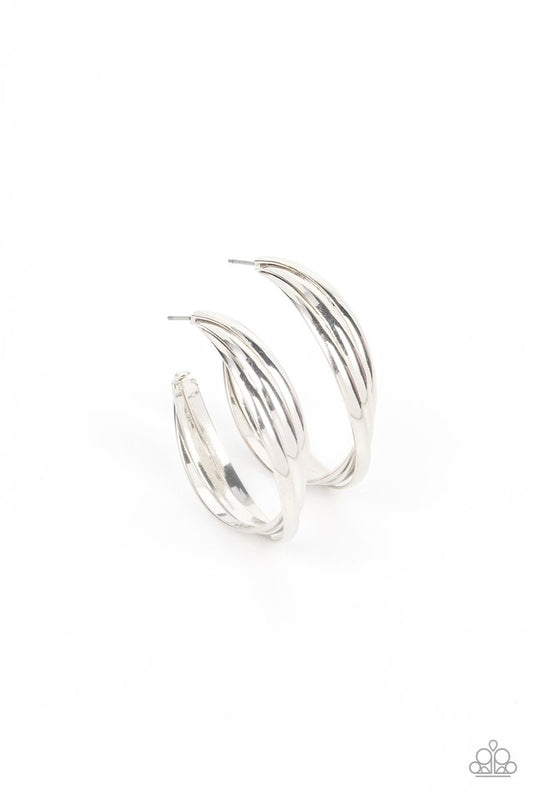 Curvy Charmer - Silver - Paparazzi Earring Image