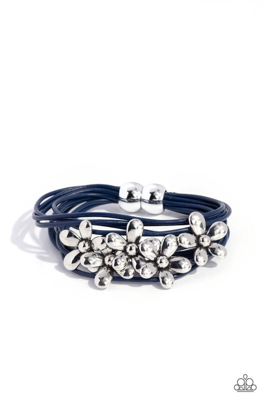 Here Comes the BLOOM - Blue - Paparazzi Bracelet Image