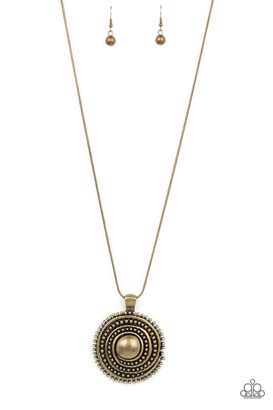 Solar Swirl - Brass - Paparazzi Necklace Image