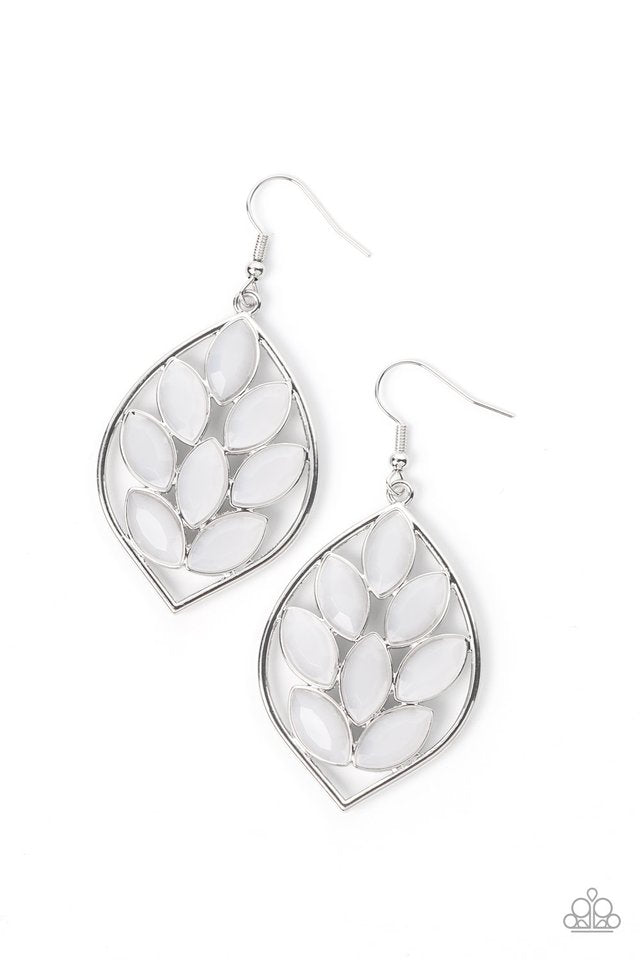 Glacial Glades - White - Paparazzi Earring Image