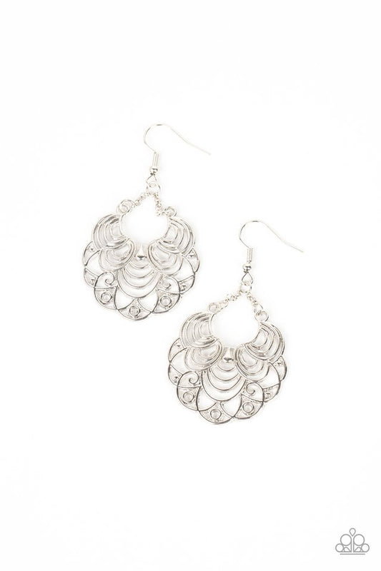 Frilly Finesse - Silver - Paparazzi Earring Image