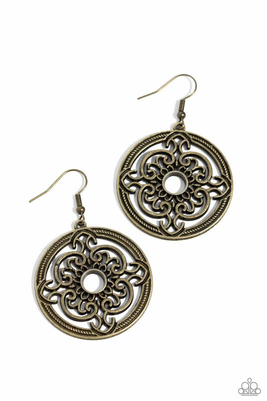Mandala Meditation - Brass - Paparazzi Earring Image