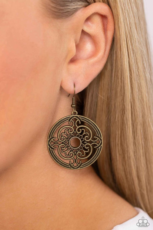Mandala Meditation - Brass - Paparazzi Earring Image