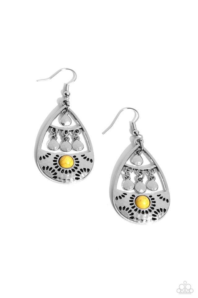 Country Cabana - Yellow - Paparazzi Earring Image