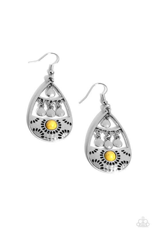 Country Cabana - Yellow - Paparazzi Earring Image
