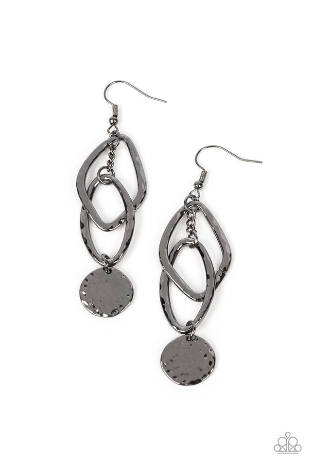 Nothing but CHIME - Black - Paparazzi Earring Image