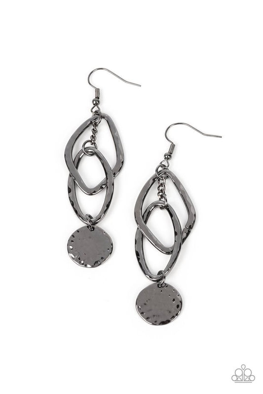 Nothing but CHIME - Black - Paparazzi Earring Image