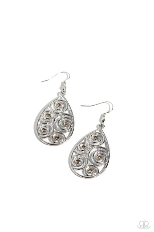 Billowy Bliss - Brown - Paparazzi Earring Image